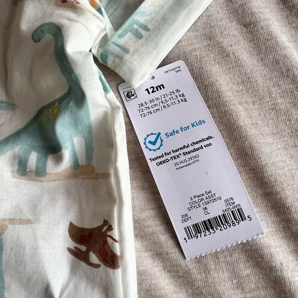 Carter's Dino Print Shirt and Rust Shorts Set - Picture 5 of 5